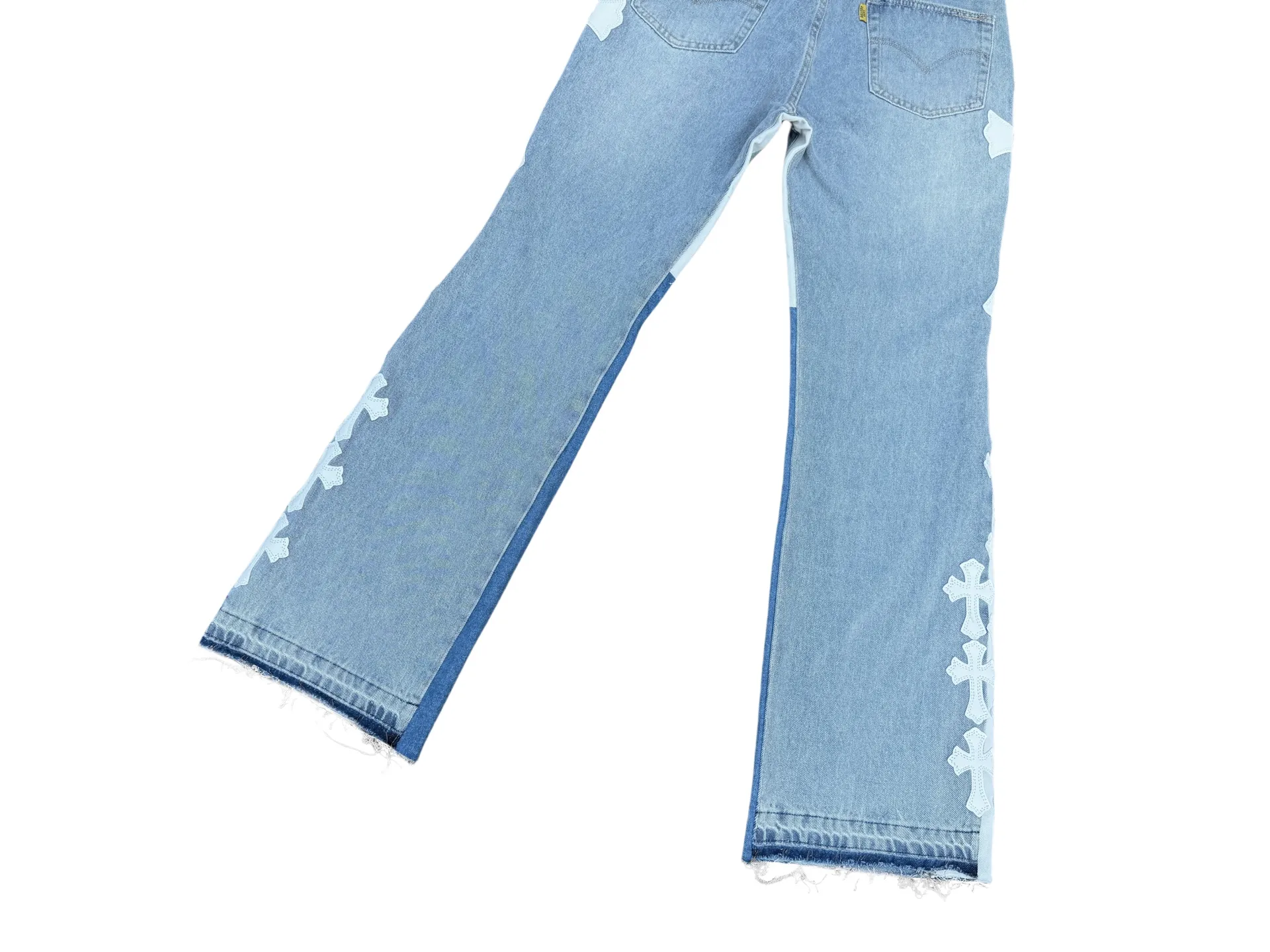 -Size upper body P290💰G296 GALLERY DEPT. Cropped leather stitched cross loose washed flared jeans Size: S-XXL (corresponding to 28 30 32 34 36)